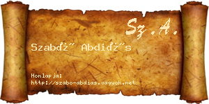 Szabó Abdiás névjegykártya